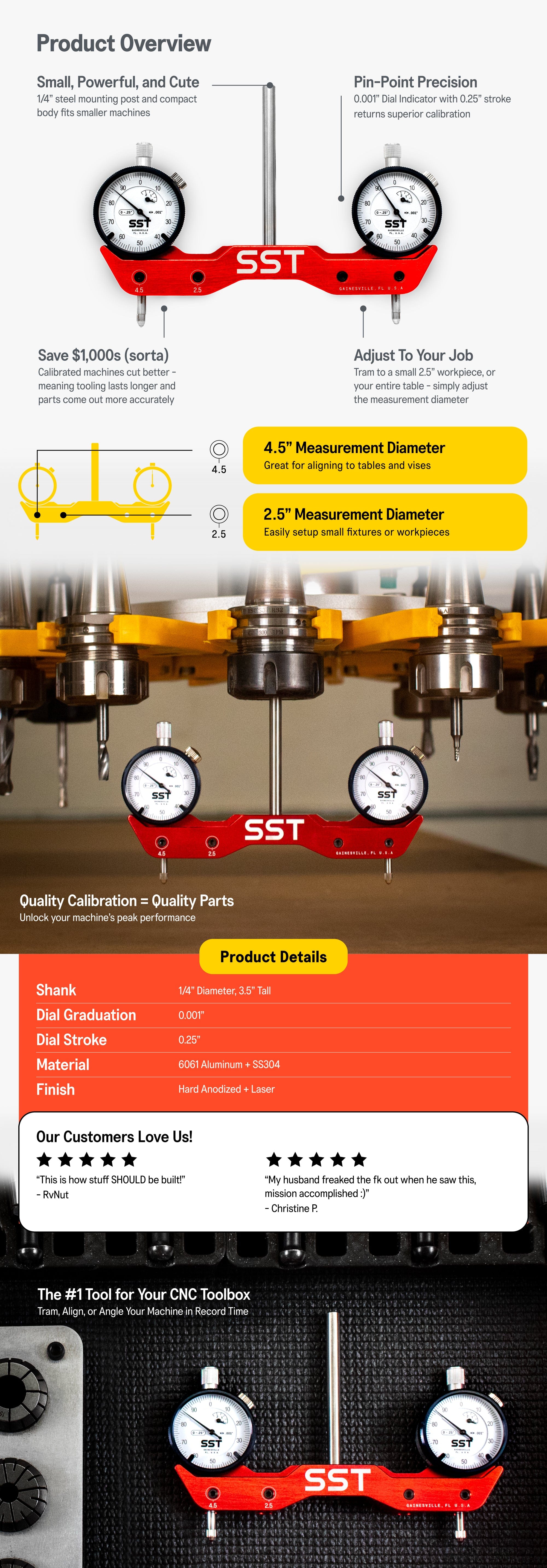 Minimill A-Plus CNC Tool Setter - SST with Measurement Dials