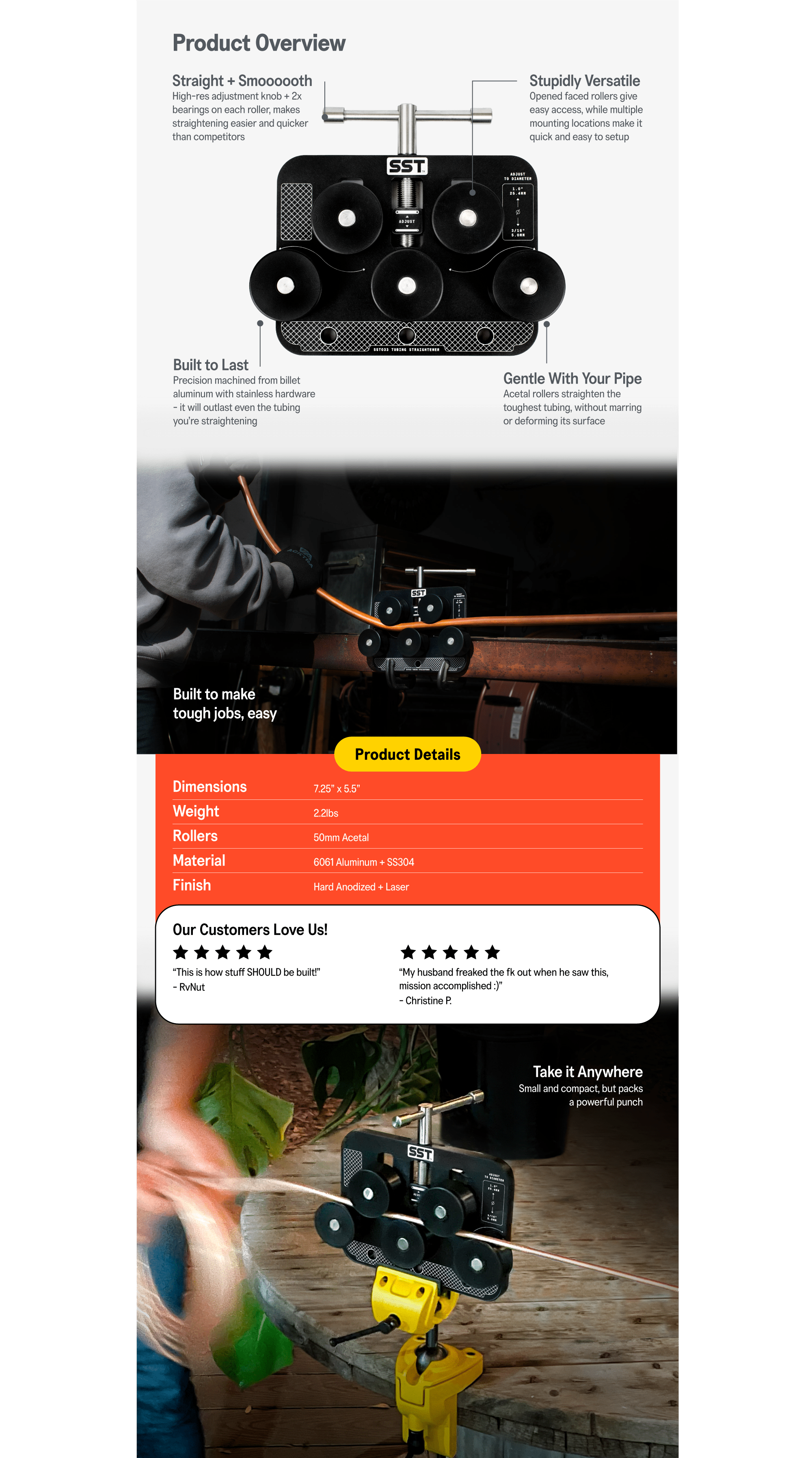 Tube straightener tool overview