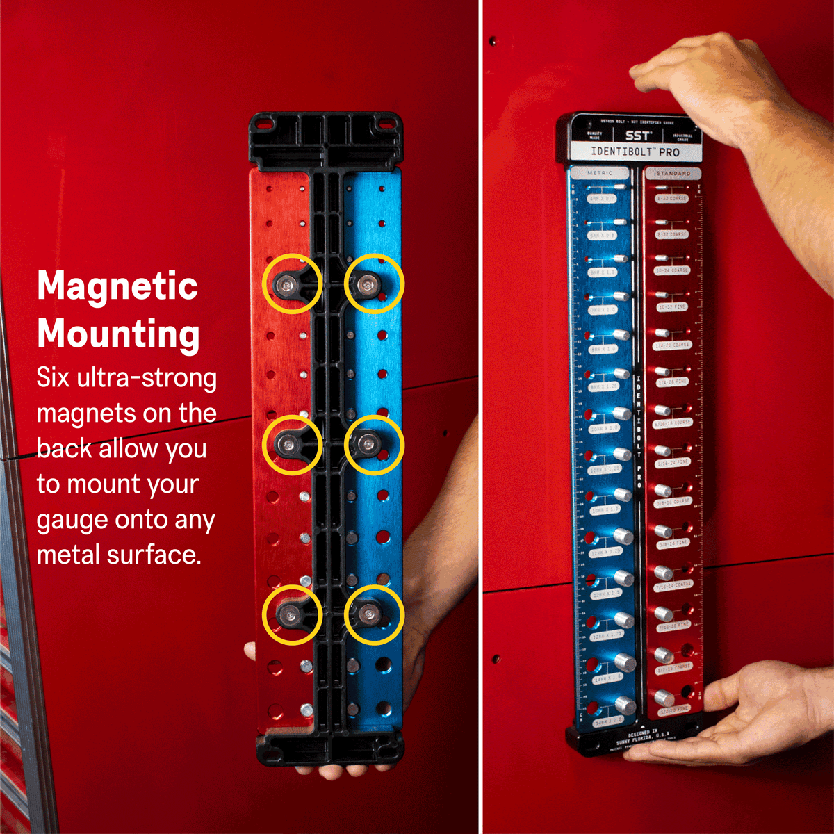 Identibolt PRO gauge with magnetic mounting